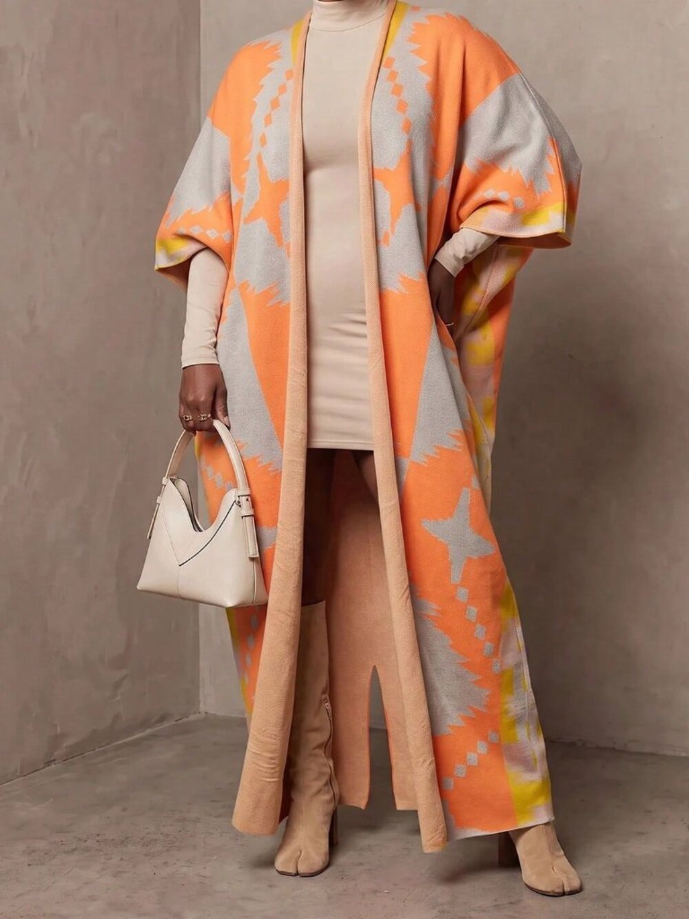 Multicolor Casual Women's Plus Size BoldCardigan